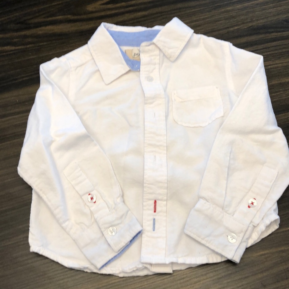 Peek white button down size 4-5